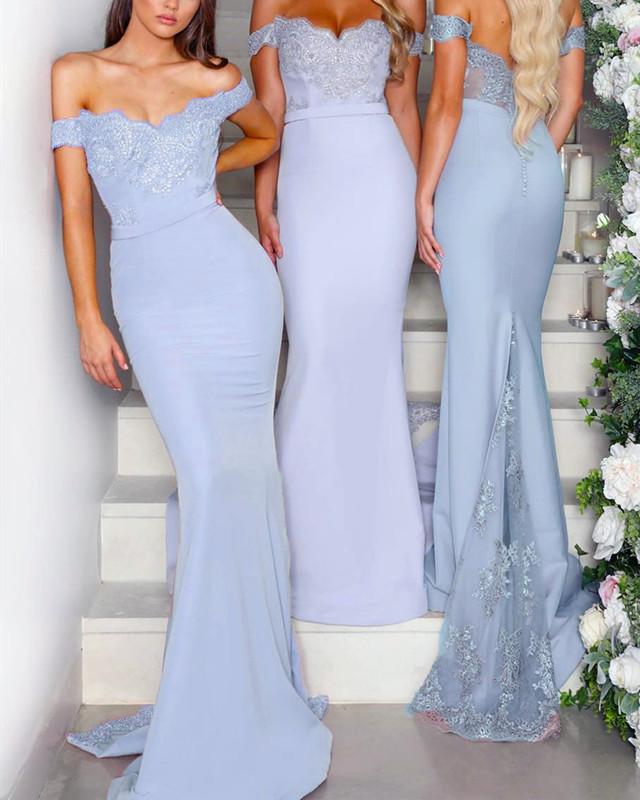 Light-Blue-Bridesmaid-Dresses-Mermaid-Appliqued-Evening-Gowns