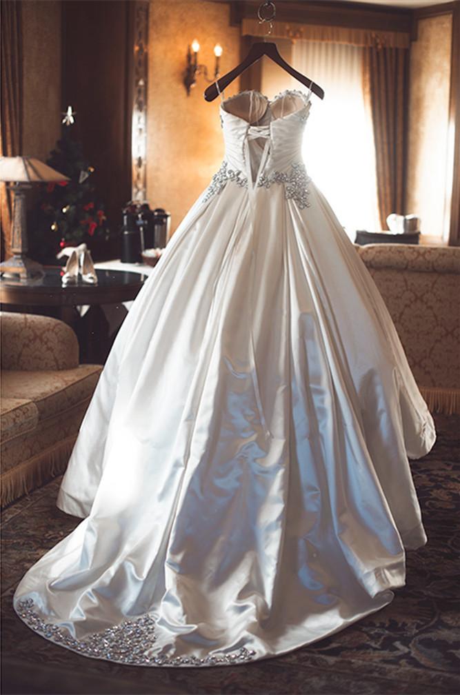 Royal Style Ivory Taffeta Sweetheart Wedding Dresses Ball Gowns 2017