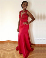 Load image into Gallery viewer, red-mermaid-evening-gowns
