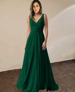 Cargar imagen en el visor de la galería, Emerald-Green-Bridesmaid-Dresses-Chiffon-Prom-Gowns
