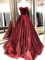 Afbeelding in Gallery-weergave laden, Sweetheart Ball Gowns Satin Prom Dresses 2019
