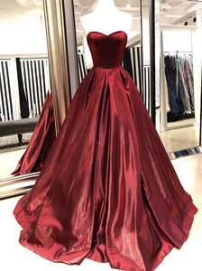 Sweetheart Ball Gowns Satin Prom Dresses 2019