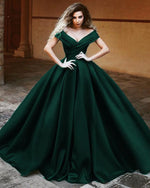 Cargar imagen en el visor de la galería, Dark-Green-Wedding-Dresses-Ball-Gowns
