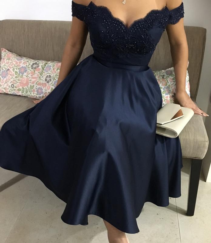 Elegant-Lace-Beaded-V-neck-Evening-Dress-Tea-Length-Homecoming-dress