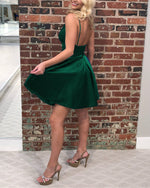 Load image into Gallery viewer, Dark-Green-Cocktail-Dresses-For-Vestidos-Damas
