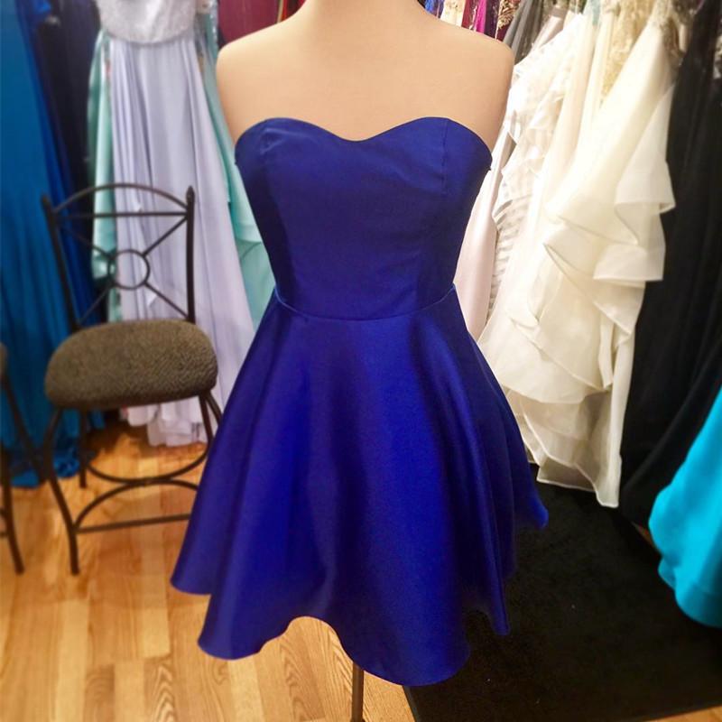 Flare And Fitted Satin Homecoming Dresses Short Prom Gowns 2017