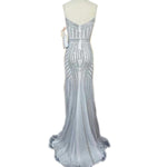 Afbeelding in Gallery-weergave laden, V Neck Long Tulle Mermaid Evening Dresses With Gold Beading
