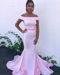Two Piece Prom Dresses Mermaid Off The Shoulder Evening Gowns