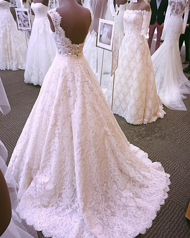 Open Back Lace Wedding Dresses