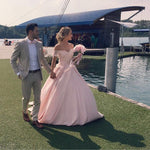 Load image into Gallery viewer, Beautiful Lace Off The Shoulder Ball Gown Satin Dresses
