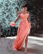Load image into Gallery viewer, Off The Shoulder Mermaid Prom Dresses Lace Appliques
