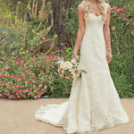 Cargar imagen en el visor de la galería, Ivory Lace Sweetheart Boho Wedding Dresses With Detachable Straps
