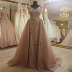 Load image into Gallery viewer, Long Champagne Lace Mermaid Evening Gowns 2019 Elegant
