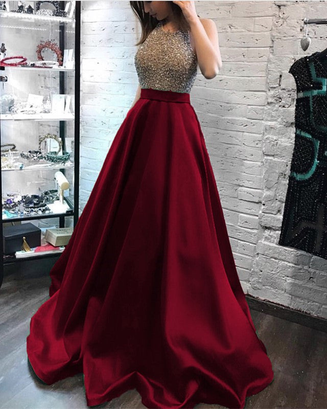 Burgundy Evening Dress