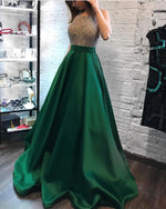 Cargar imagen en el visor de la galería, Emerald Green Evening Dress
