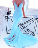 Load image into Gallery viewer, Baby-Blue-Prom-Dresses-Long-Satin-Mermaid-Evening-Gowns
