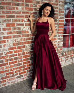 Sexy Prom Long Dresses Leg Split Evening Gown With Open Back coloredwedding Sexy Prom Long Dresses Leg Split Evening Gown With Open Back coloredwedding