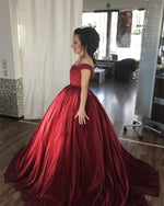 Cargar imagen en el visor de la galería, Velvet-Wedding-Dresses-Wine-Red-Ball-Gowns
