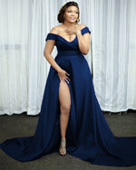 Load image into Gallery viewer, Navy Blue Evening Dresses Plus Size
