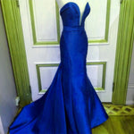 Load image into Gallery viewer, Emerald Green Satin Long Sweetheart Prom Dresses Mermaid
