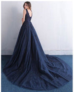 Load image into Gallery viewer, long-tulle-backless-evening-dresses-lace-appliques-prom-gowns
