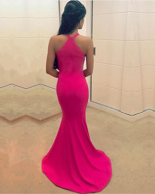 Sexy Halter Top Long Corset Mermaid Prom Dresses 2018 Formal Gowns