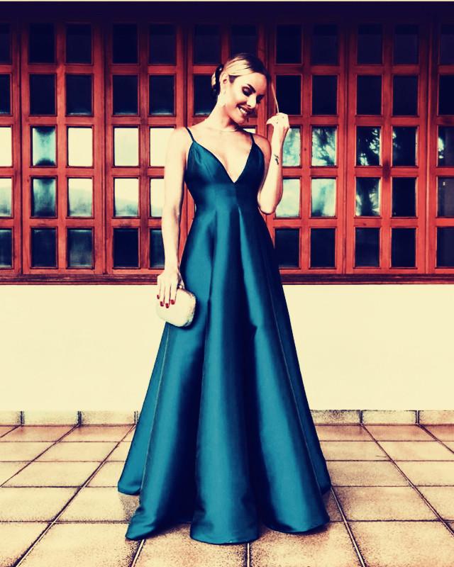 Navy-Blue-Evening-Gowns-Satin-Bridesmaid-Dresses