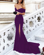 Load image into Gallery viewer, Purple-Prom-Dresses-2019-Mermaid-Evening-Gowns
