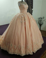 Cargar imagen en el visor de la galería, Peach-Quinceanera-Dresses
