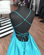 Load image into Gallery viewer, Long Satin Leg Split Open Back Prom Dresses
