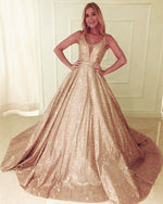 Cargar imagen en el visor de la galería, Sparkle Sequin V-neck Ball Gowns Prom Quinceanera Dress
