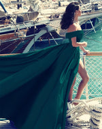 Load image into Gallery viewer, Emerald-Green-Prom-Dresses-Long-Slit-Evening-Gowns-2019
