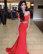 Load image into Gallery viewer, Mermaid Style Two Piece Prom Dresses Off The Shoulder
