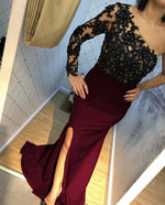 Cargar imagen en el visor de la galería, Lace Embroidery One Shoulder Evening Dresses Split Mermaid Gowns
