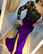 Cargar imagen en el visor de la galería, Lace Embroidery One Shoulder Evening Dresses Split Mermaid Gowns
