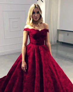 Sweetheart Off-the-Shoulder Lace Ball Gowns Wedding Dresses