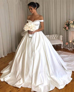 Load image into Gallery viewer, Vintage-Wedding-Gowns-2019-Satin-Bridal-Dresses
