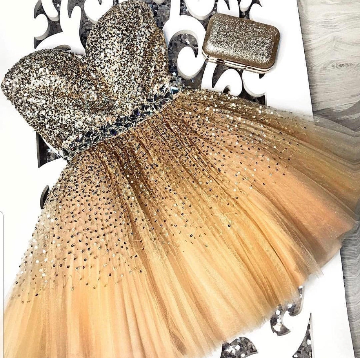 Short Tulle Sequins Sweetheart Prom Homecoming Dress Beaded Sashes