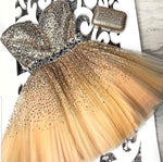 Load image into Gallery viewer, Short Tulle Sequins Sweetheart Prom Homecoming Dress Beaded Sashes
