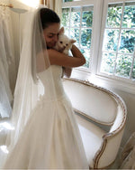 Load image into Gallery viewer, Princess Style Strapless Bodice Corset Satin Wedding Dresses
