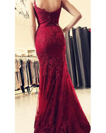 Load image into Gallery viewer, Burgundy-Enagement-Dresses
