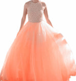 Load image into Gallery viewer, Unique Sequins Beaded Halter Tulle Quinceanera Dresses 2017
