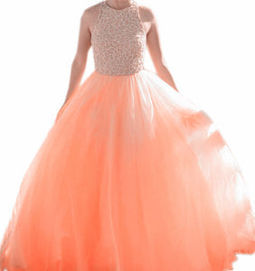 Unique Sequins Beaded Halter Tulle Quinceanera Dresses 2017