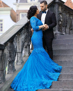 Load image into Gallery viewer, Elegant Lace 3/4 Sleeve Mermaid Evening Dresses
