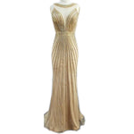 Load image into Gallery viewer, Luxury Striped Beaded Long Tulle Mermaid Evening Dresses
