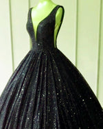 Load image into Gallery viewer, Black Prom Dresses Sequin Ball Gown
