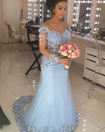 Load image into Gallery viewer, Light Blue Mermaid Prom Dresses
