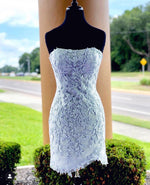 Afbeelding in Gallery-weergave laden, Light Blue Bodycon Homecoming Dresses 2019
