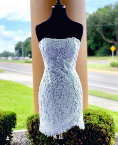 Light Blue Bodycon Homecoming Dresses 2019