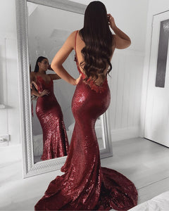 Burgundy Mermaid Prom Dresses 2020